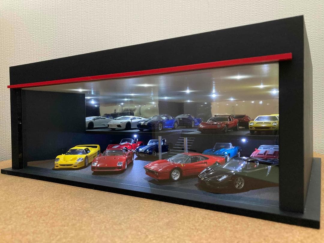 ミニカー用ジオラマ：1/43 ショールームⅢ（吹き抜けタイプ）最大展示台数18台