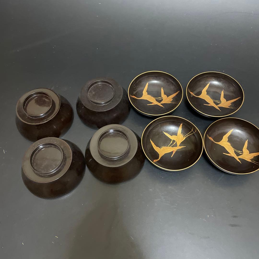 時代物　輪島塗り　蒔絵お盆　お膳　5個　汁椀4個サービス