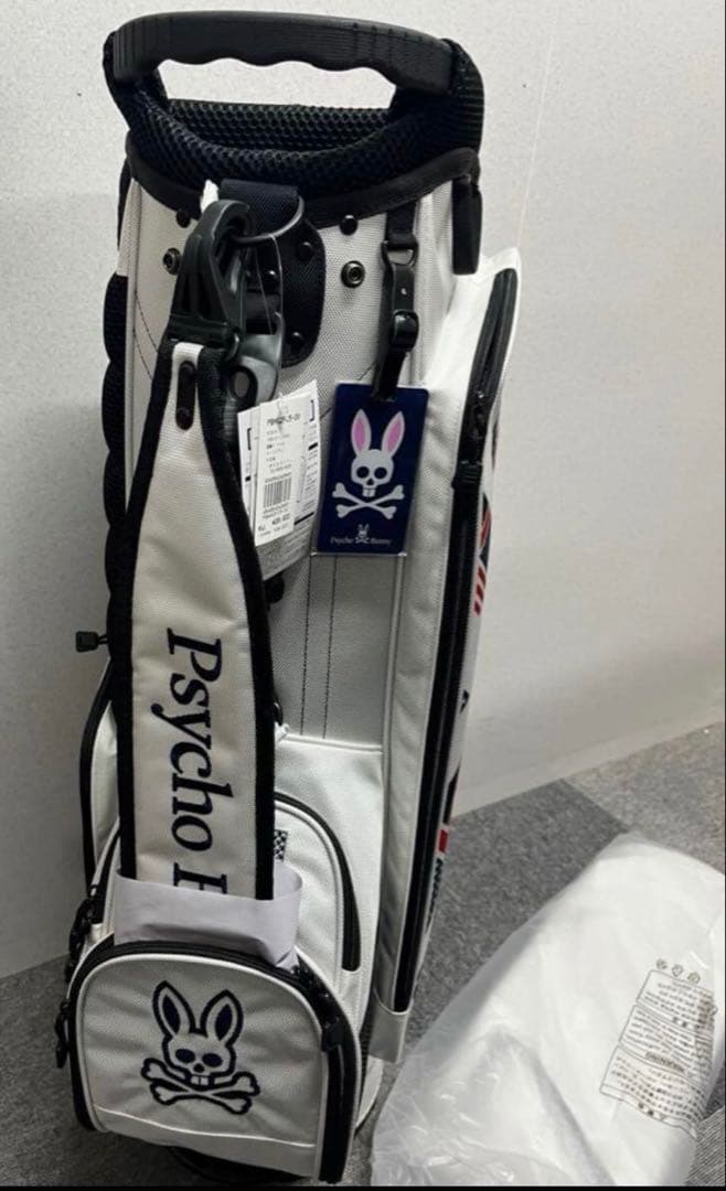 新品 サイコバニー PSYCHO BUNNY 白 キャディバッグ ホワイト