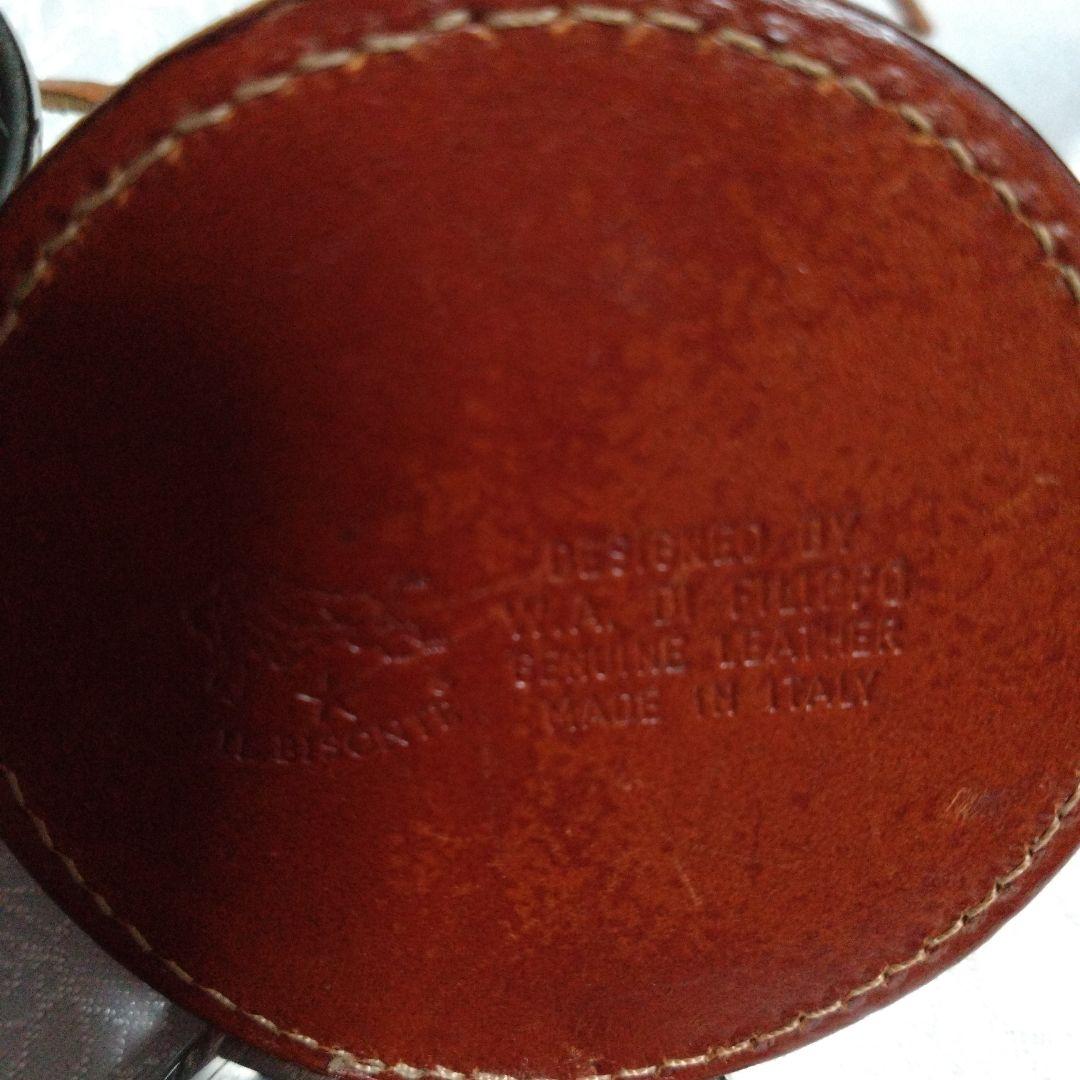 IL BISONTE ステンレス折りたたみカップ レザー収納袋付き