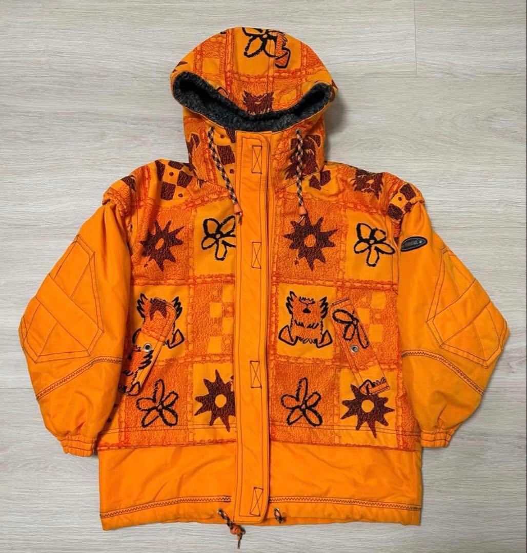 【激レア】90s YAMAHA スキーウェア シュナウザー お花 総柄 レトロ