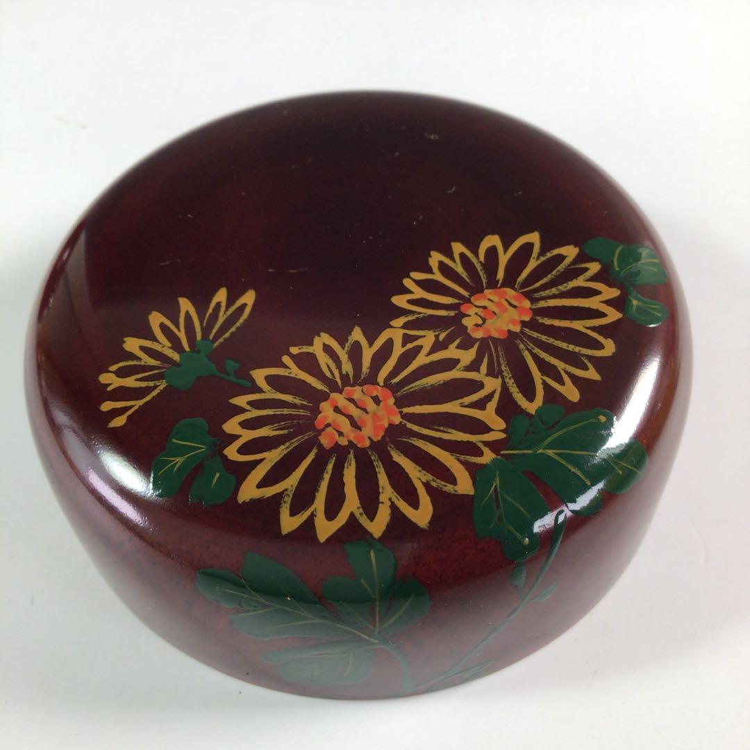 Ｒ１５４　棗　『和田瑾斎作』『大徳寺　藤井誡堂　箱書』『菊蒔絵』『中棗』　共箱