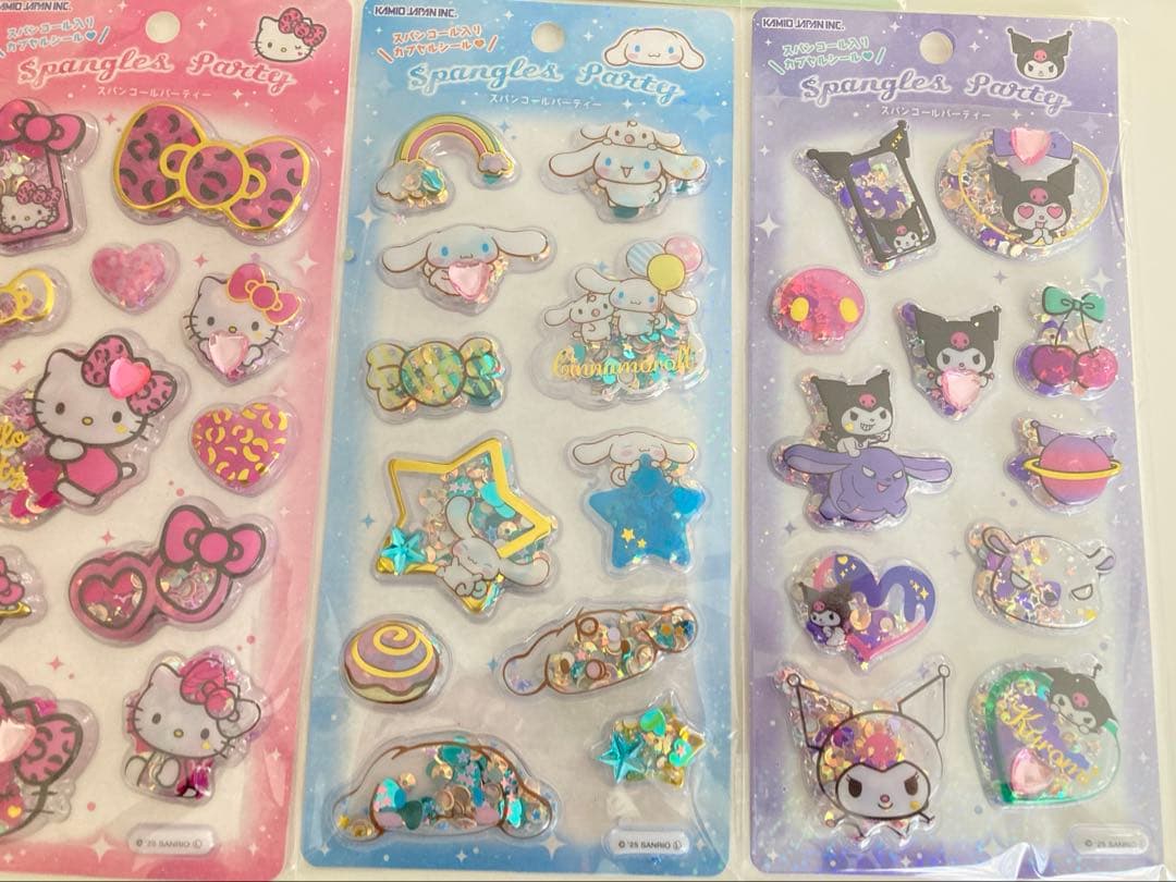 最安値　サンリオ　11枚セット　おはじきふうシール　スパンコールパーティーシール