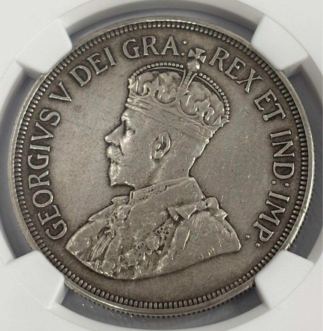 キプロス 1928年 45ピアストル銀貨 PROOF ジョージ5世 NGC認証