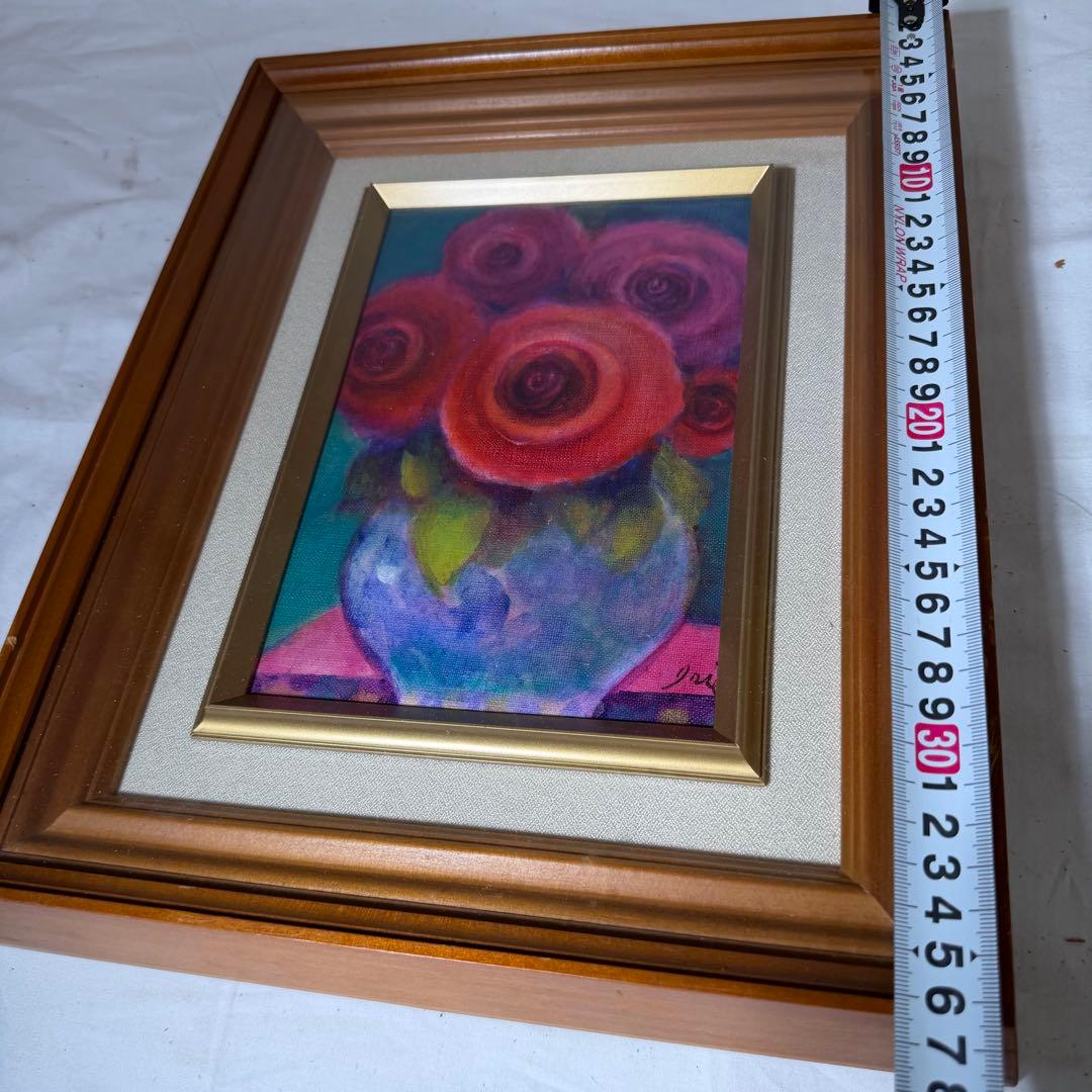 ⭐︎【大人気】⭐︎バラの絵画　額付き　玄関先などに