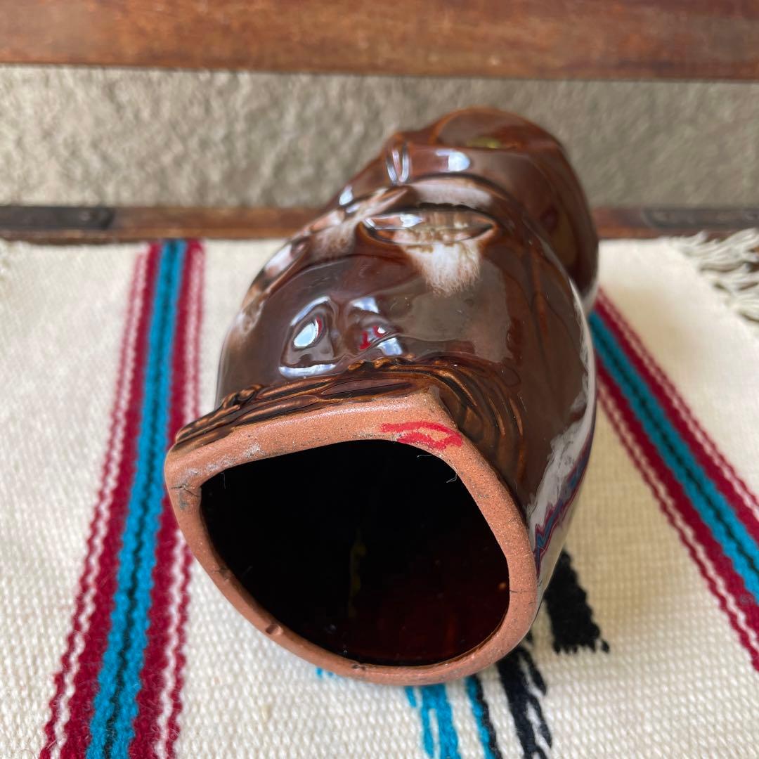 希少品！70sアメリカアンティーク　フクロウの陶器置物　USAヴィンテージ梟雑貨