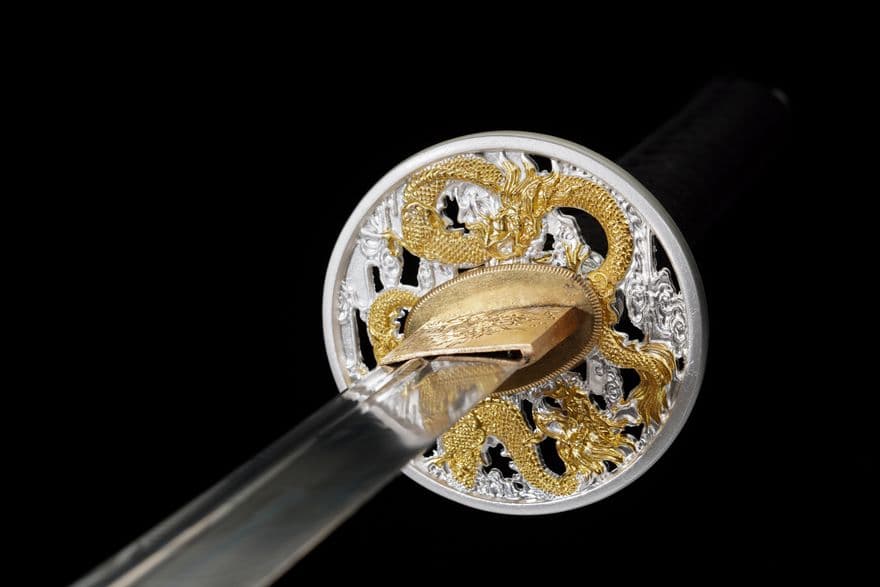 【龍影武士刀】古兵器 刀装具 日本刀　模造刀 居合刀 武士道 鑑賞用 美術刀