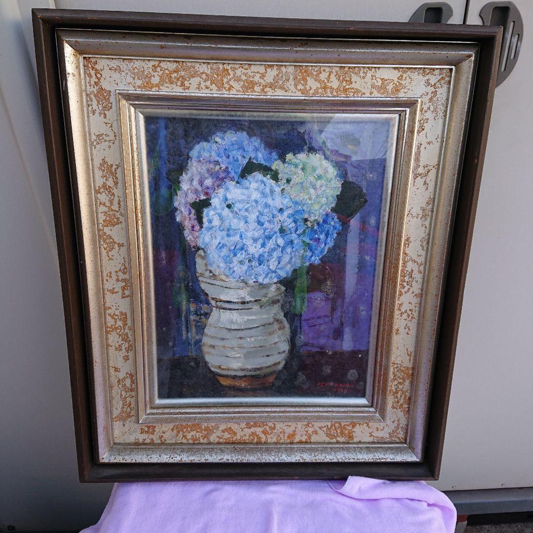 河相優、かわい まさる油絵あじさい