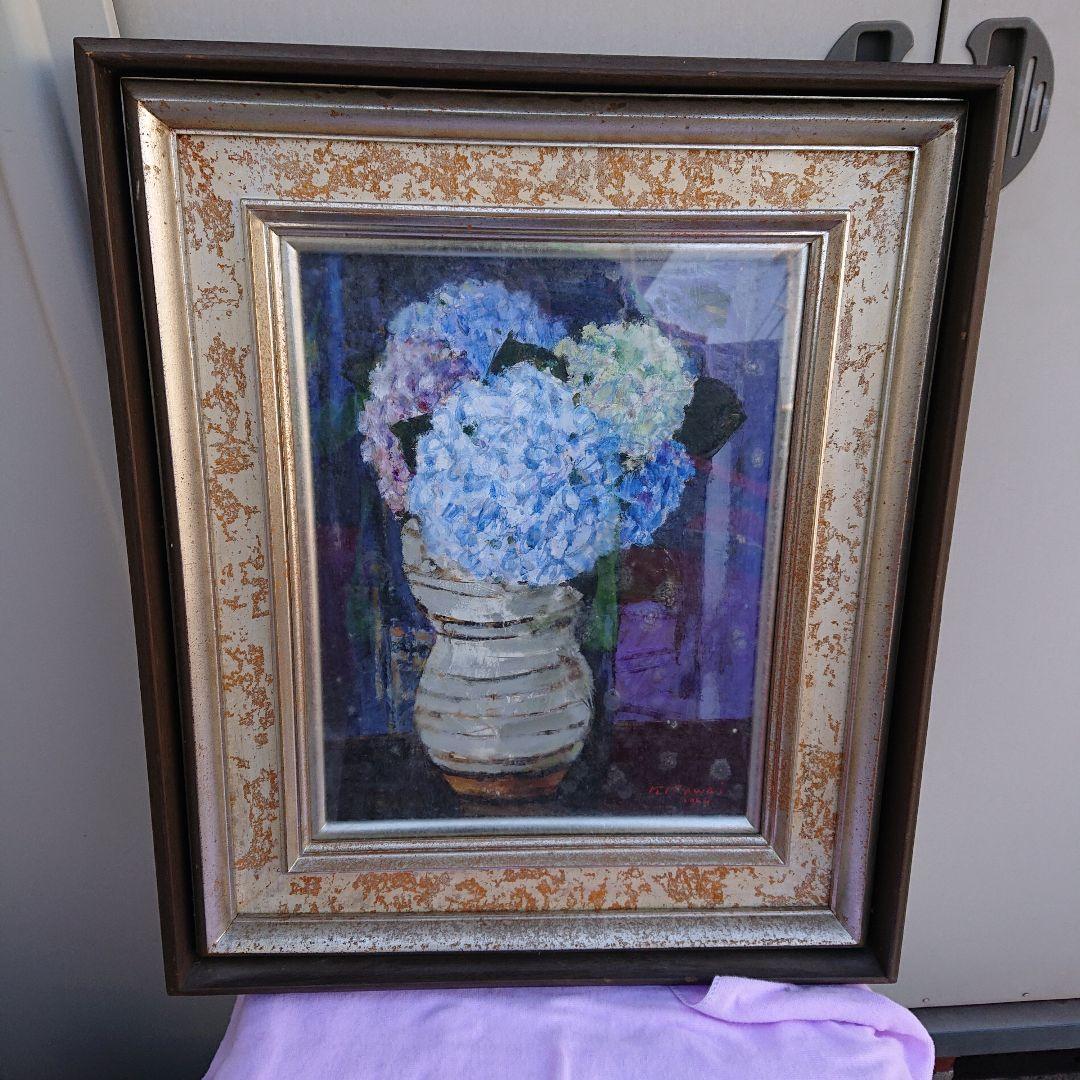 河相優、かわい まさる油絵あじさい