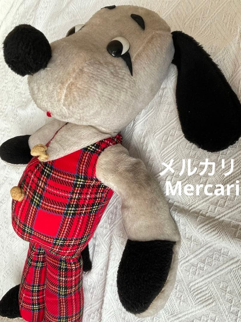 【特大約80cm】昭和レトロ　犬　ぬいぐるみ　ビィンテージ　当時物　メーカー不明