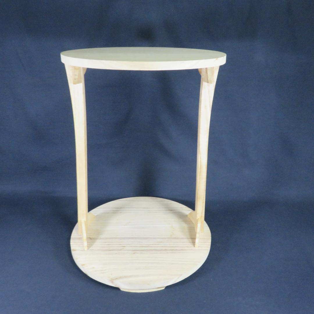 桐丸卓 紙箱 円卓 組み立て 茶道具 木製