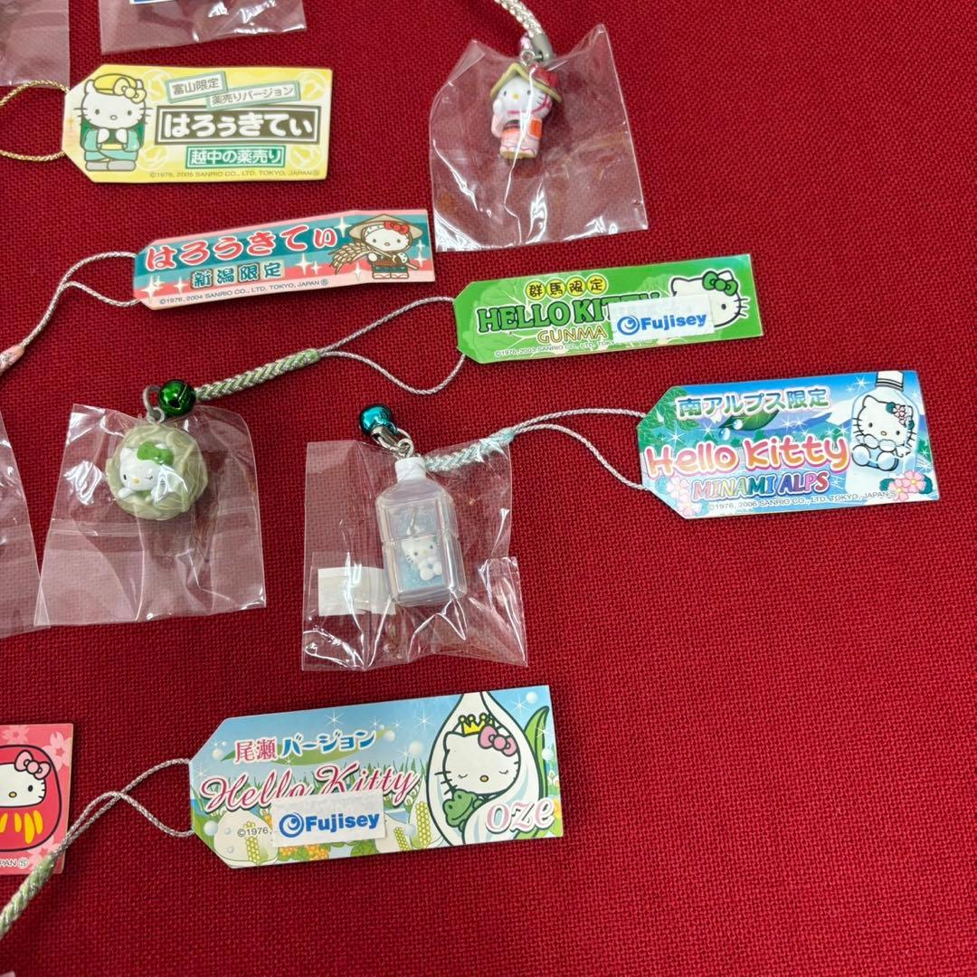 ハローキティ 山梨 信州 群馬 北陸 尾瀬 南アルプス ストラップ 14個セット