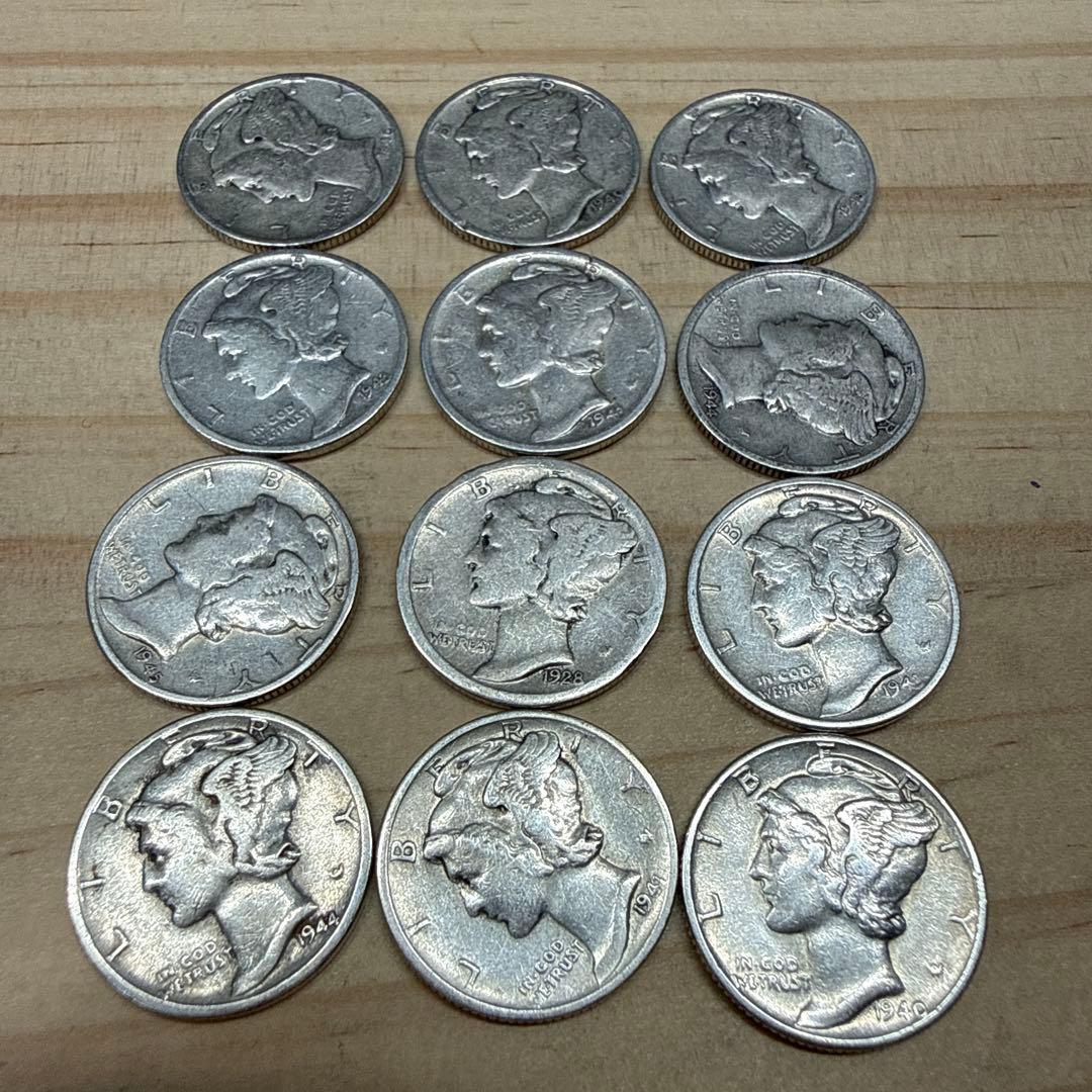 マーキュリー・ダイム 12枚セット アメリカ 銀貨