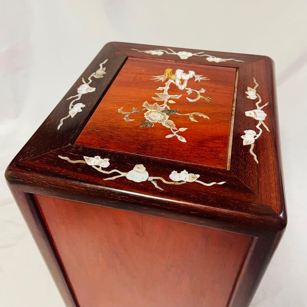 螺鈿家具 螺鈿細工 唐木 引き出し 五段 チェスト