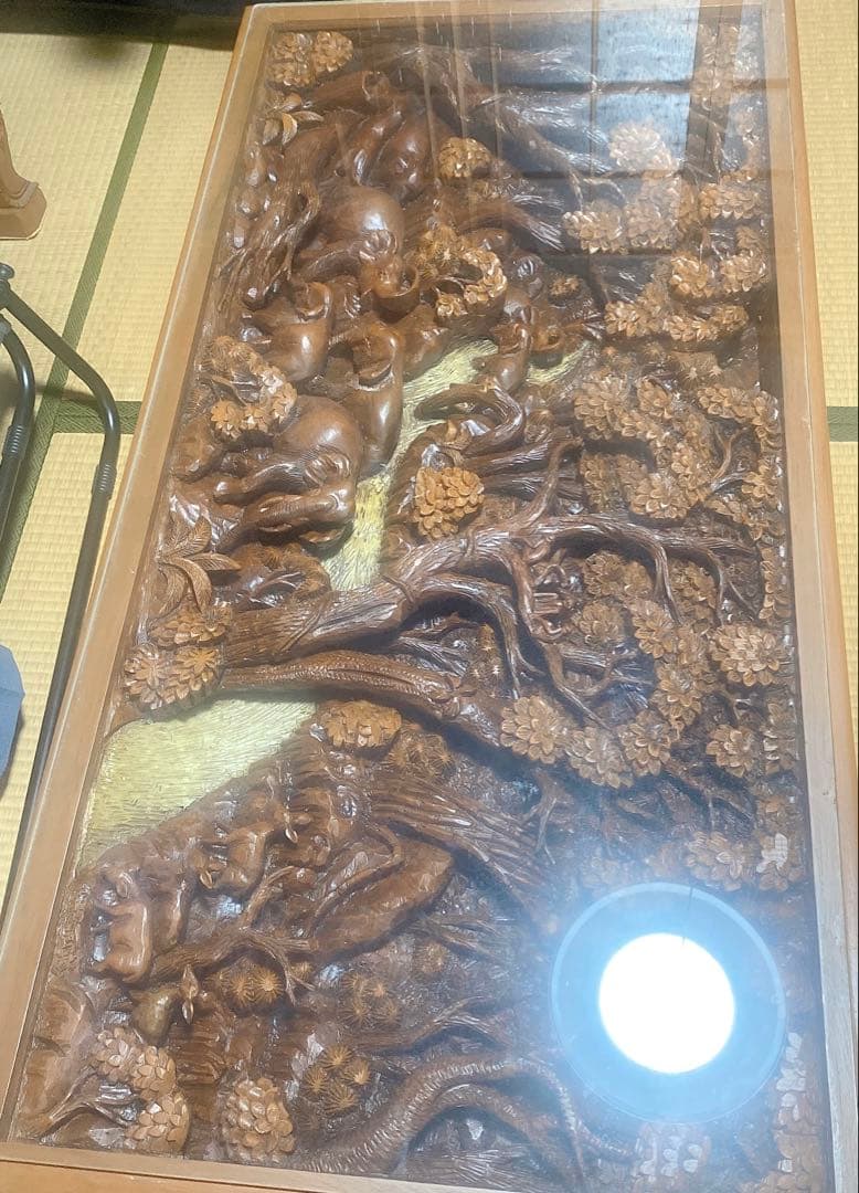 応接セット　アジアンスタイル 木製　象の彫刻