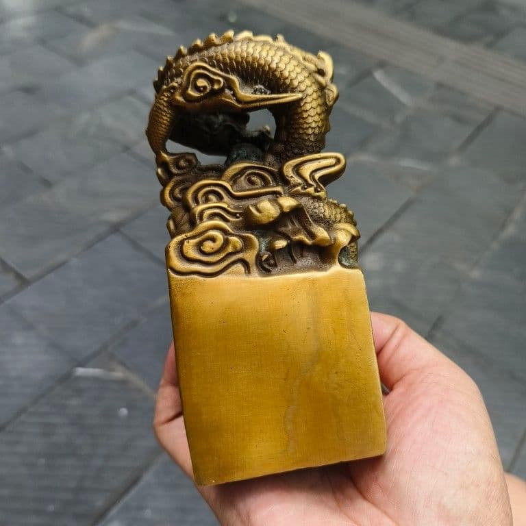 銅器 印章 竜行天下印 文房四宝 書道具 文房具 工芸品美術品 置物