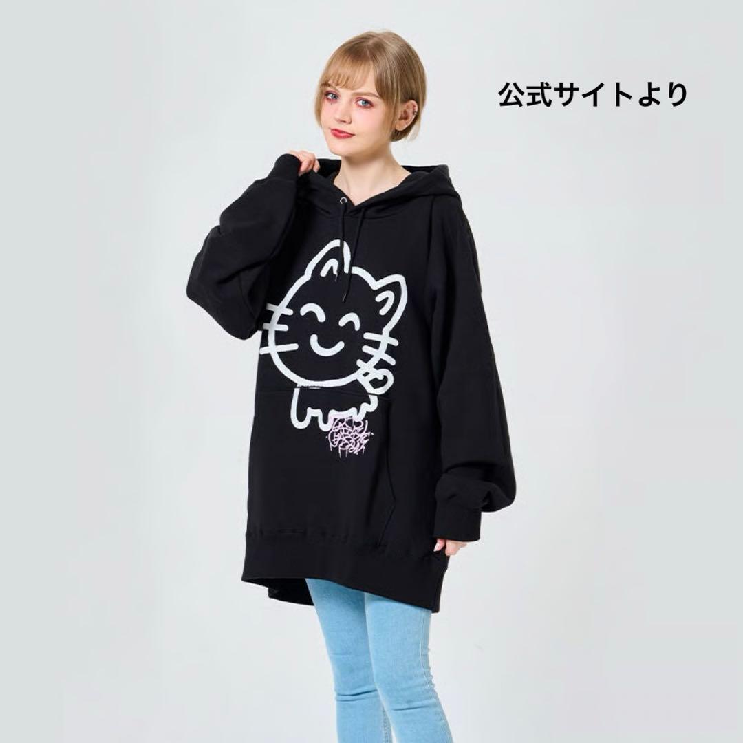 かえってきた なるせねこ パーカー（くろ）
