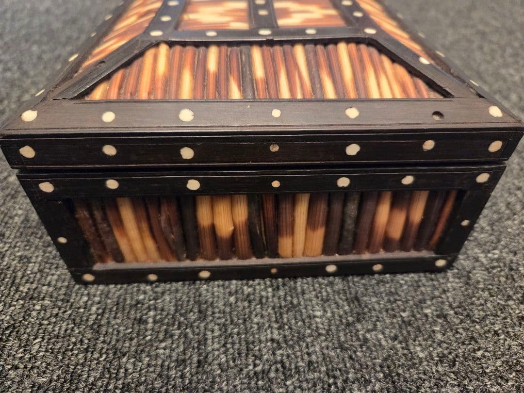 ★レア★ヤマアラシの針 手作り アンティーク アングロインディアン ボックス