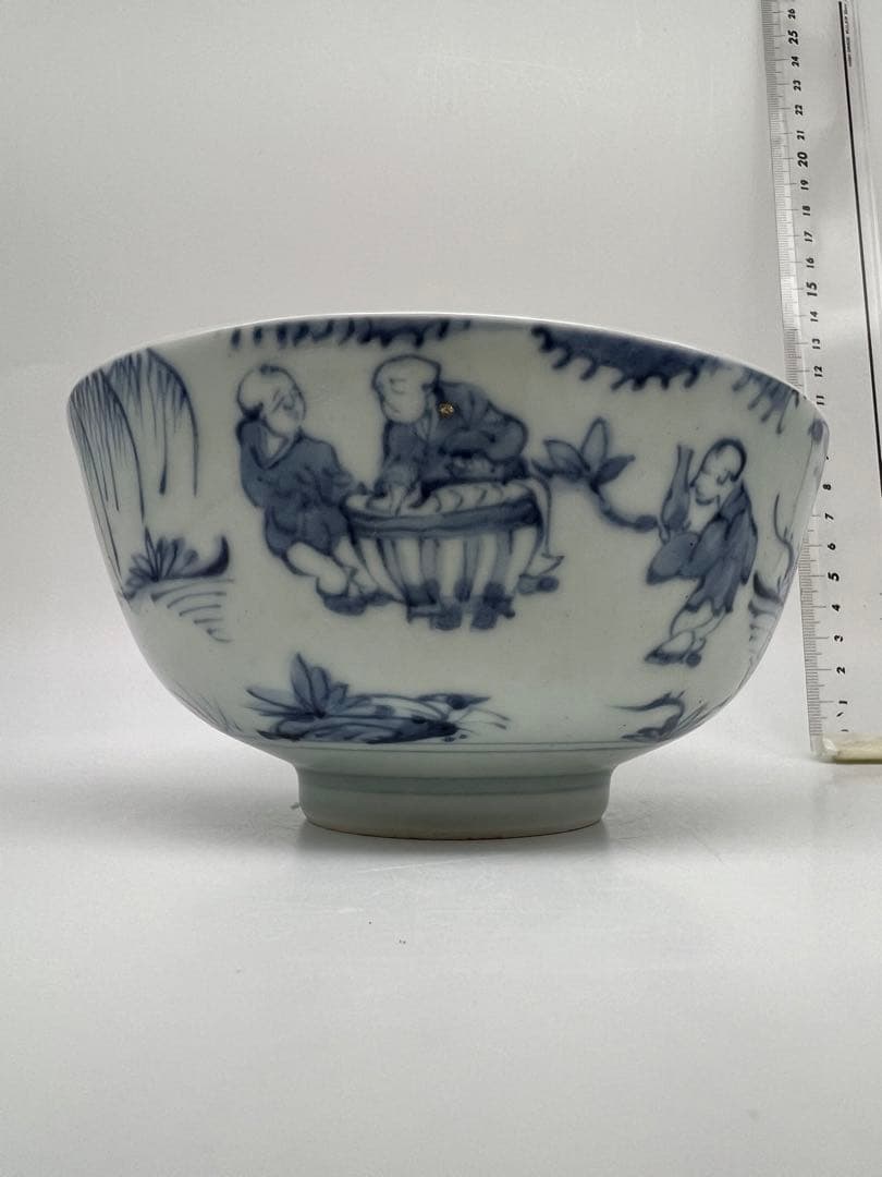 中国明朝染付お茶碗　骨董 古美術品　コレクション唐物　江戸　青磁　アンティーク