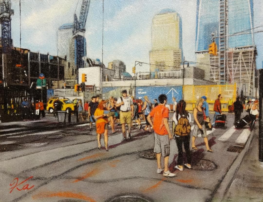 上鈴木正一 油彩画 F0号『グラウンドゼロ』新作原画 超オススメの作品です!!!