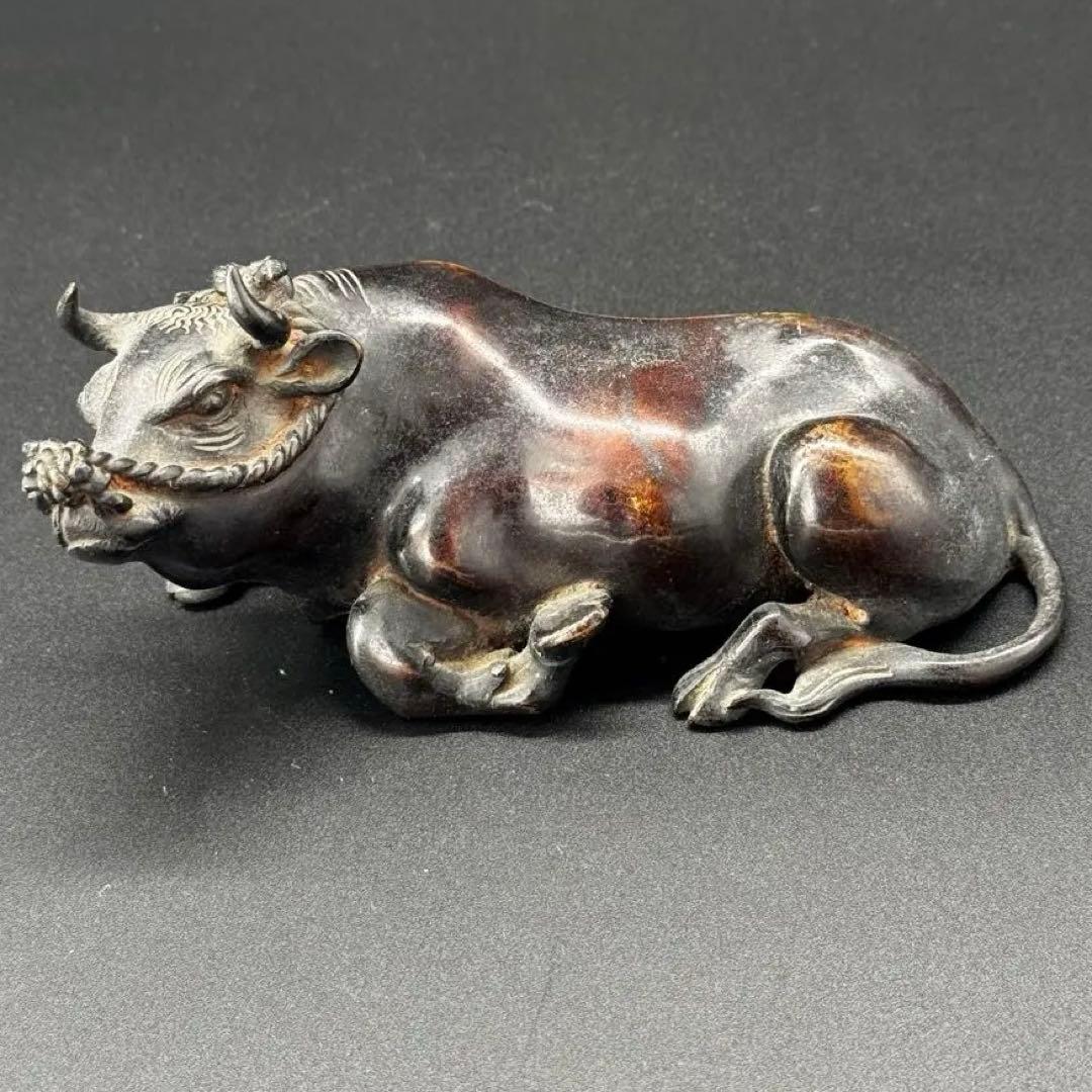 銅牛　置物　時代物　アンティーク