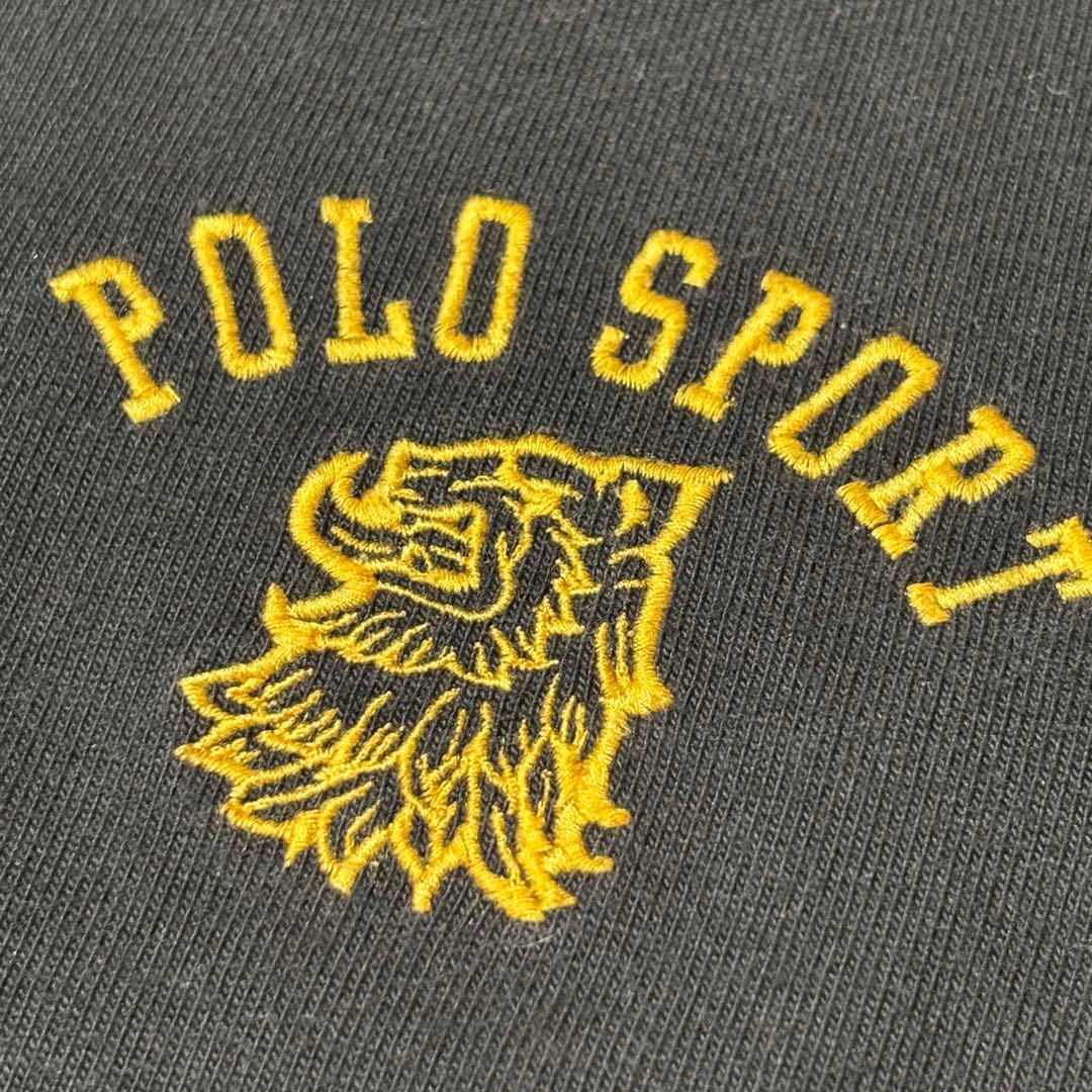 【ポロスポーツ】長袖ラガーシャツ　刺繍ロゴ　背番号　イエローブラック