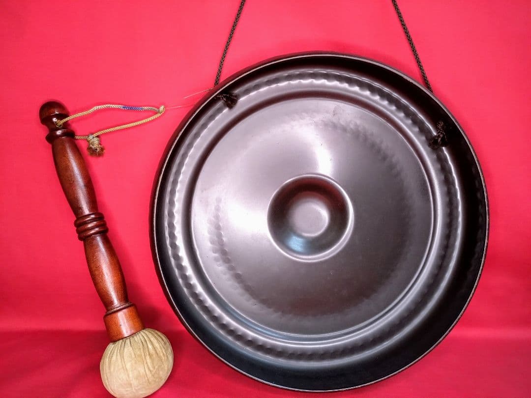 最終価格！ 【美品】和楽器 銅鑼 ドラ バチつき