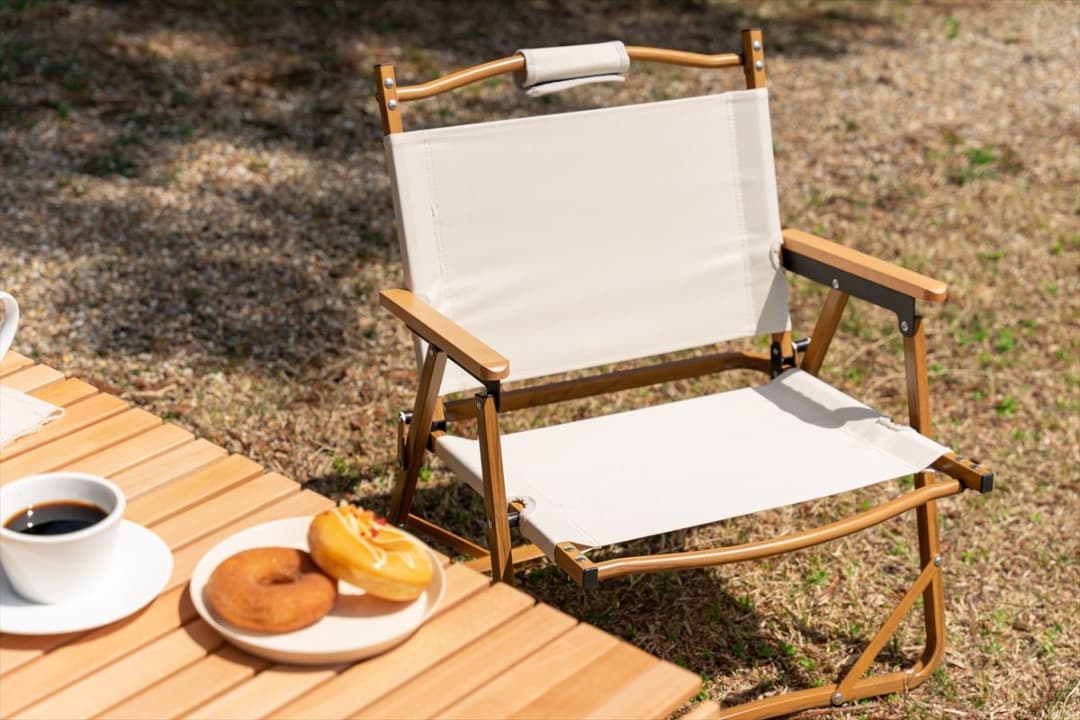 【送料無料】DO・350 1人掛けアウトドア折りたたみチェア 天然木 木目調