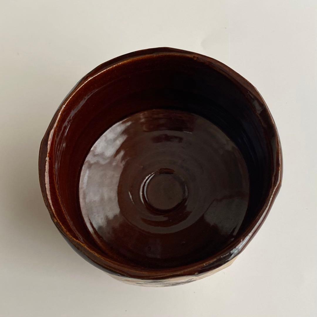 抹茶茶碗　瀬戸織部焼　福本積應老師　銘「一期一会」　初見裕　作　箱書きあり　美品