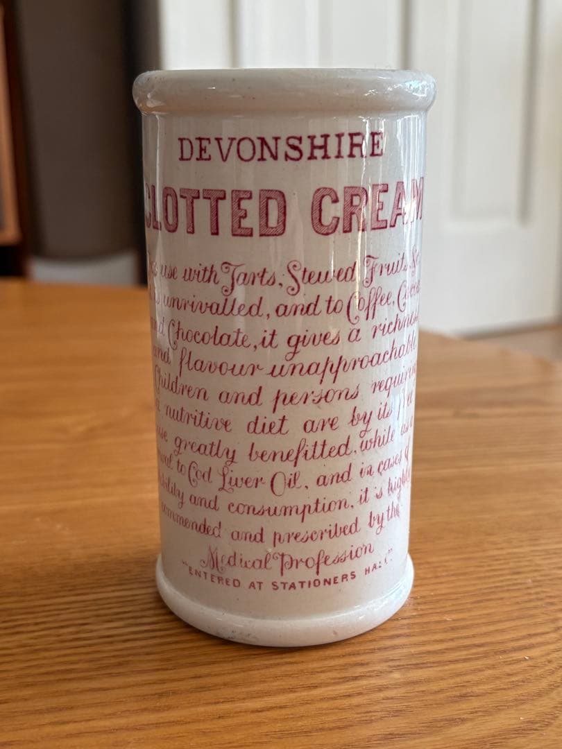 19世紀 英国アンティーク/ヴィクトリア期/クロテッドクリーム陶器ポット