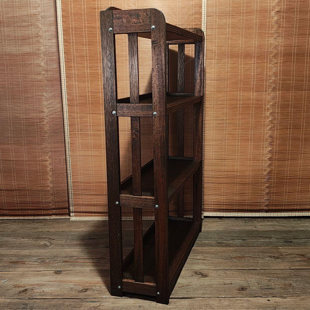 木製本棚4段　オープンラック　昭和レトロ　古家具