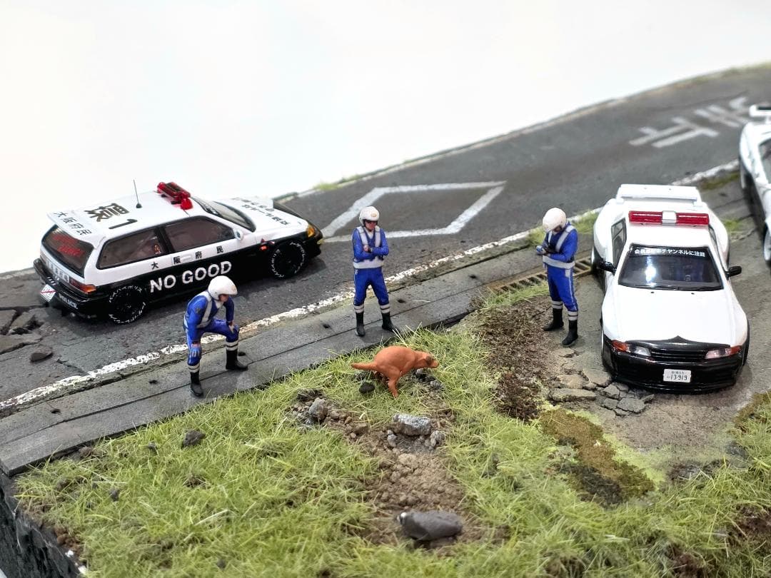 カスタム 現実的 警察ジオラマ 1:64 セット A4サイズ