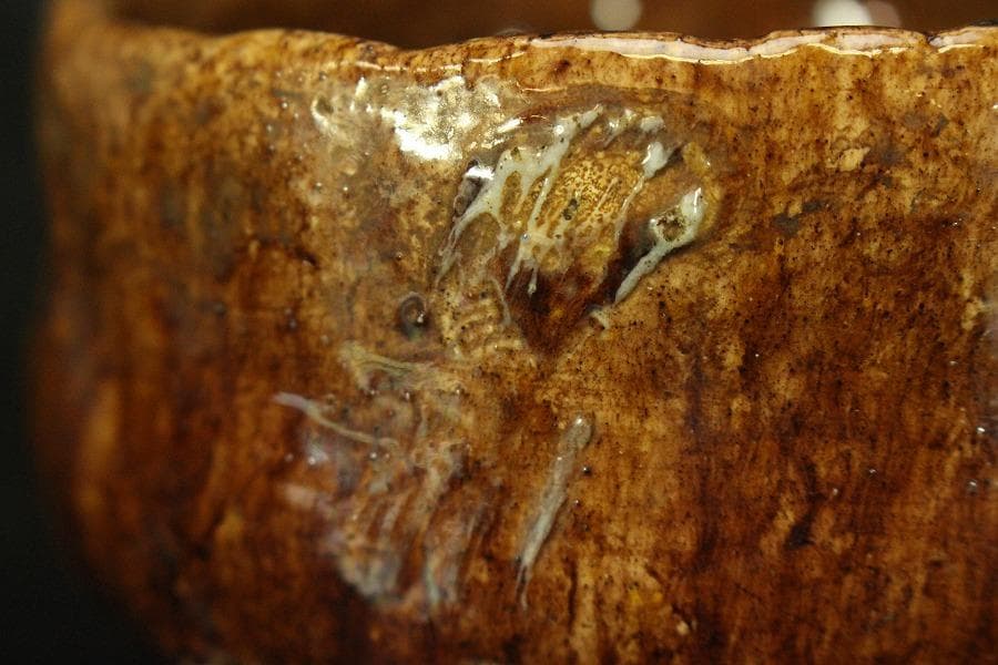 幻の窯 血の池焼 楽茶碗 在印 初代 小嶋柴山作 別府 血の池地獄(A256)