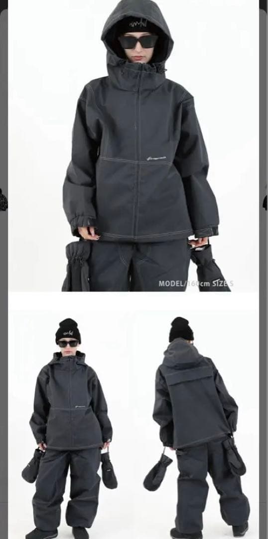 スノーボード用 ブラック フーディ