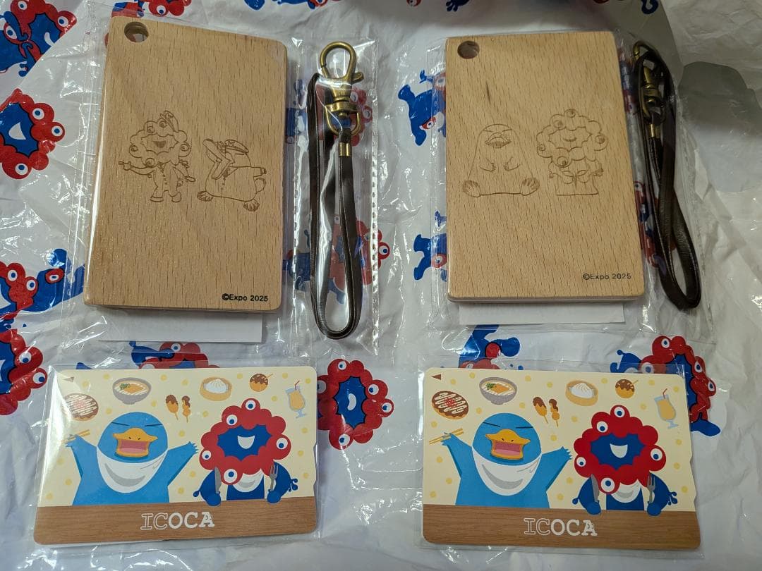 木製パスケースA,B＋万博記念ICOCAセット