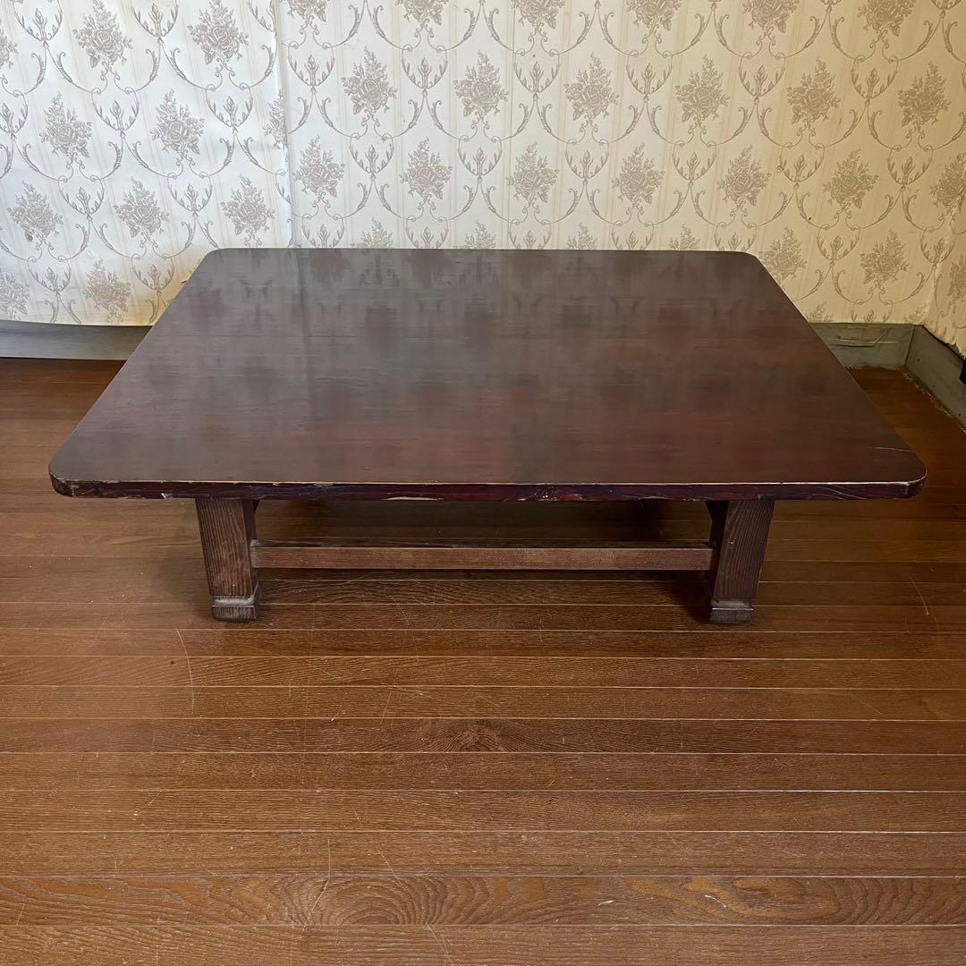 【アンティーク】木製 無垢 四角 座卓 文机 ローテーブル センターテーブル