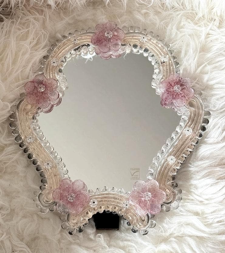 ムラーノガラス　＜Ｂ＞　壁掛け・スタンドミラー　ベネチアンガラス　イタリア