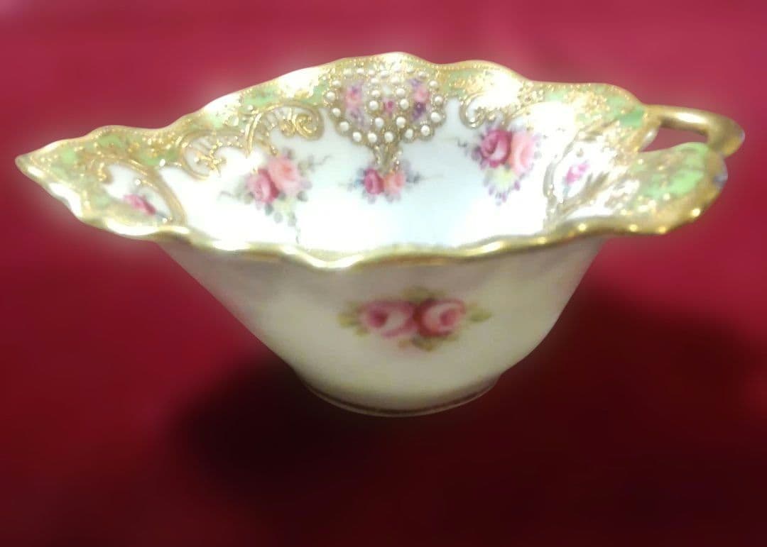 特別価格 オールドノリタケ RC薔薇の花に金盛り装飾のボウル
