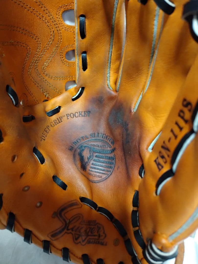 【実使用無し】久保田スラッガー　軟式野球グローブ　投手用　オレンジ