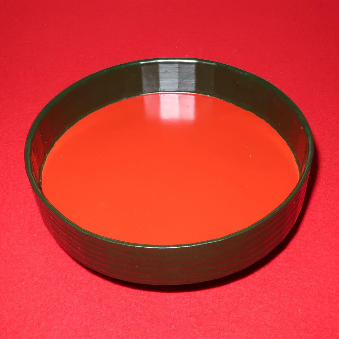 【茶道具】漆専堂作　青漆独楽形菓子器　表千家