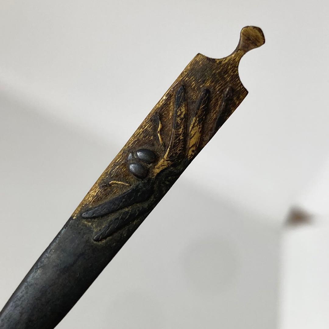 121804 アンティーク金工　刀剣　勝ち虫　蜻蛉　かんざし