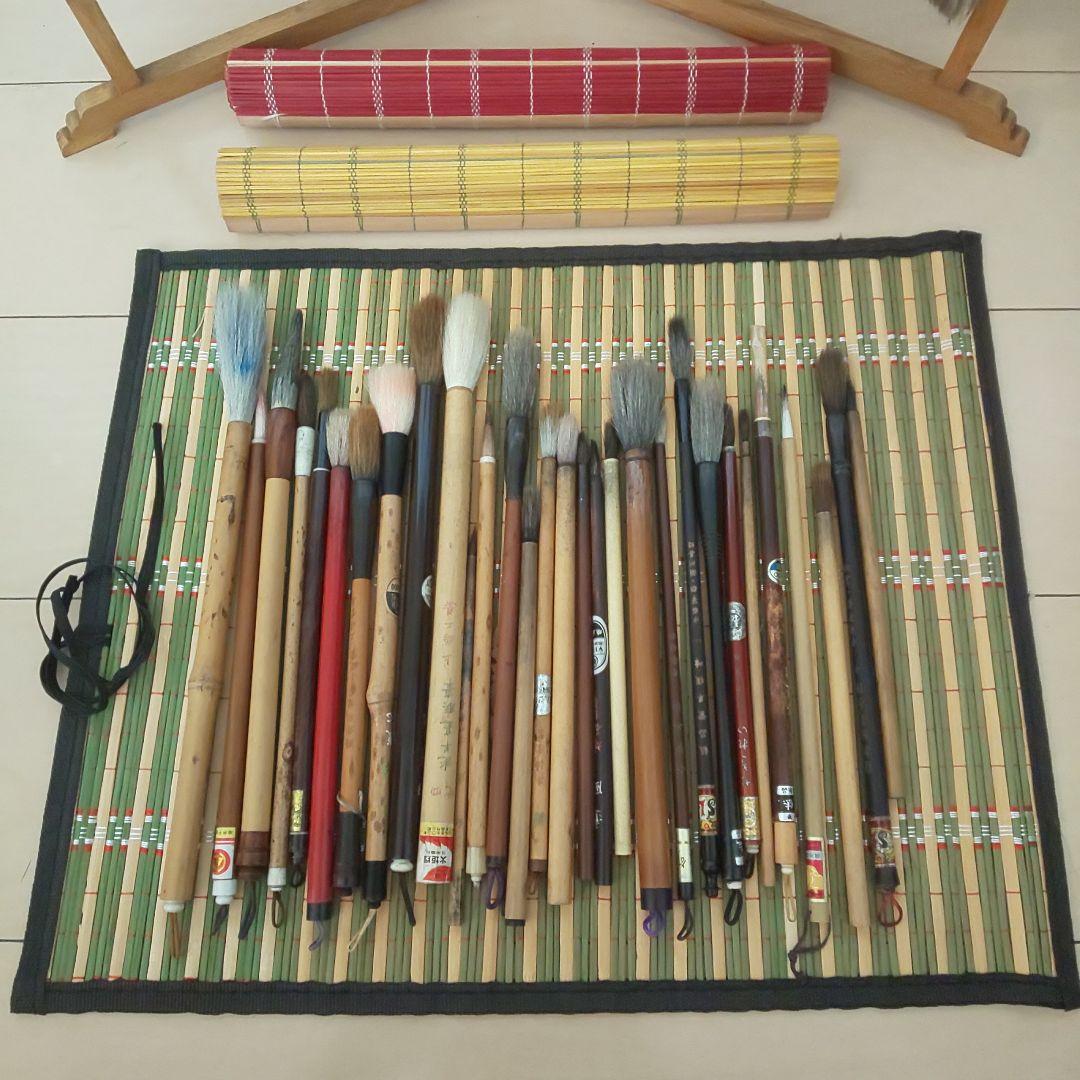 【水墨画】筆掛け& 筆38本 おまとめセット