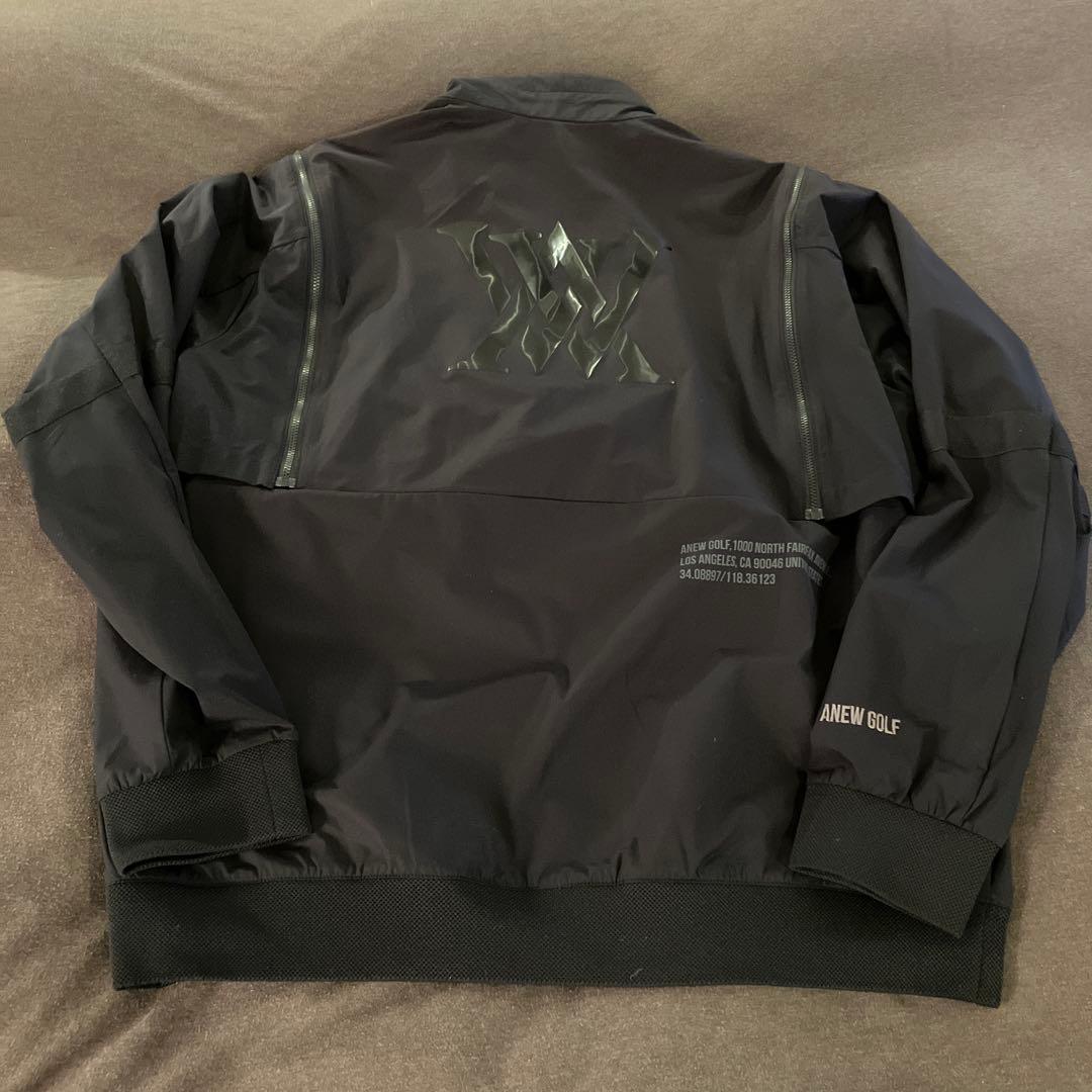 【我流片手】ANEW GOLF ブラックメンズジャケット袖取り外し可能