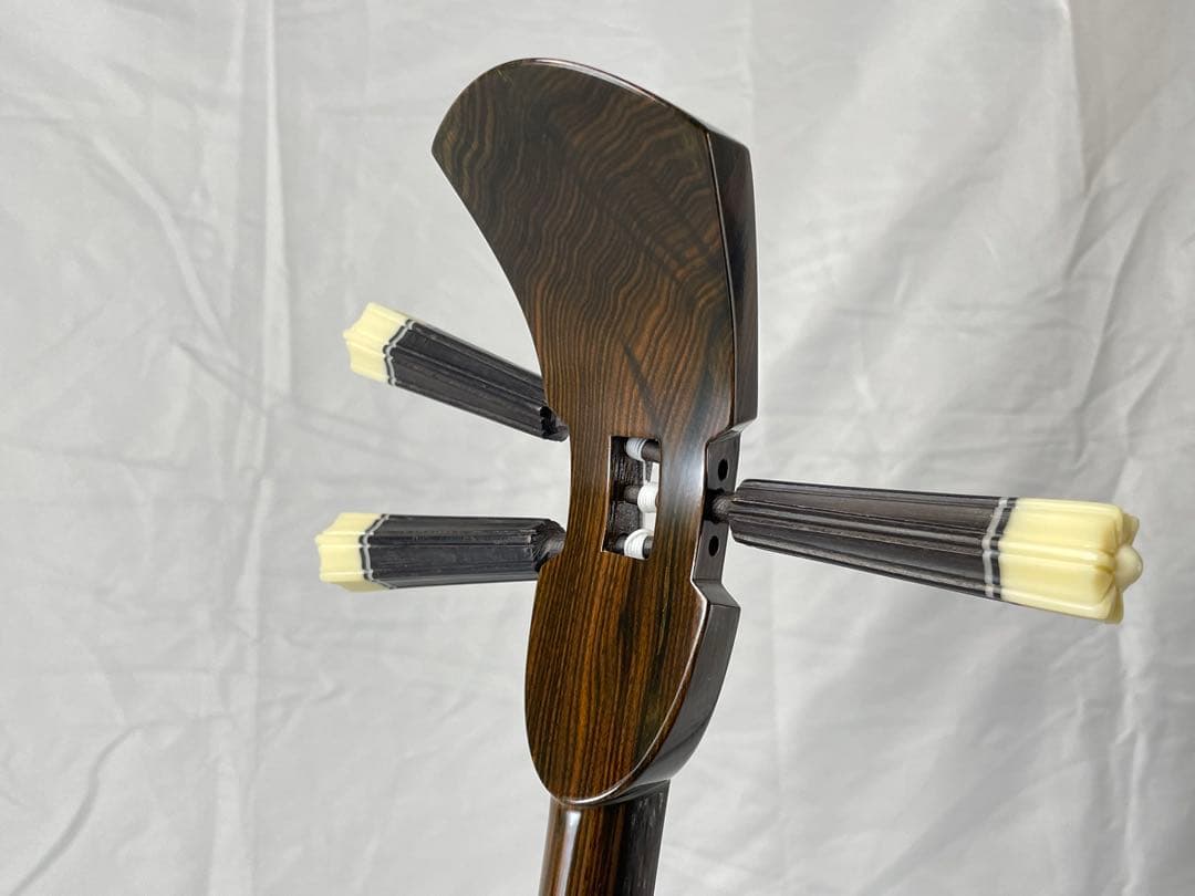 宮古木工芸 縞黒檀/カマゴン　本皮1枚張り三線