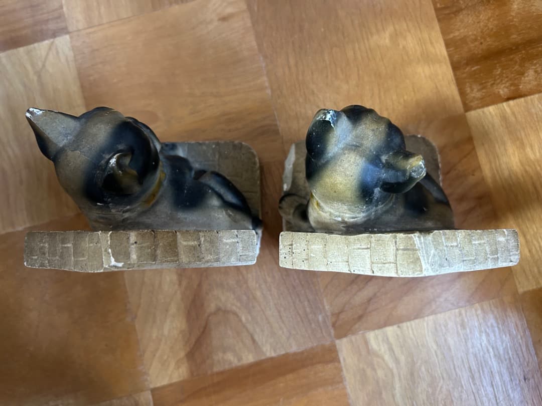 ビンテージ チョークウェア フレンチブルドッグ ブックエンド Bulldog