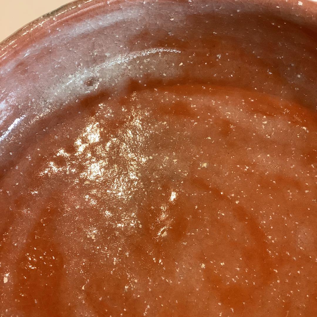 【茶道具】赤楽　灰器　吉村楽入作