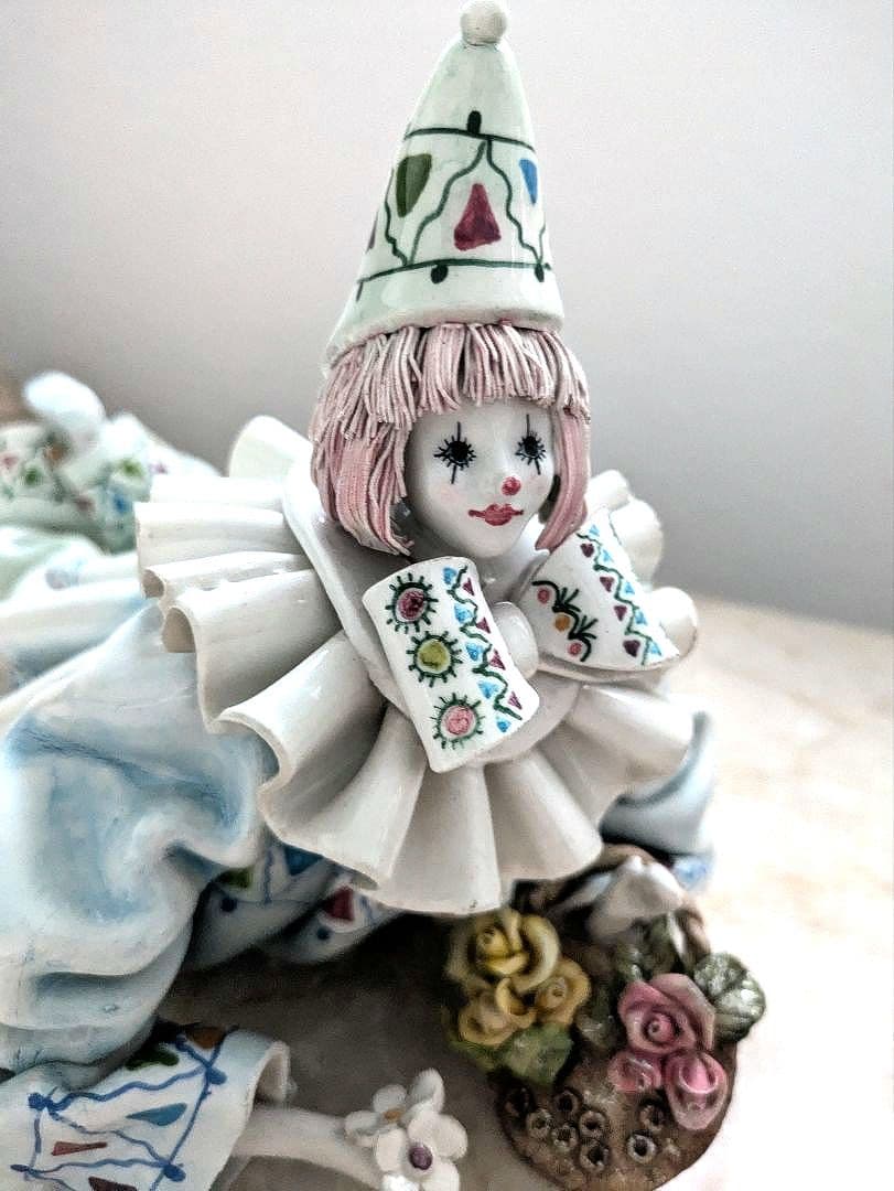 イタリア製　ピエロ　置物　インテリア　人形　 ペルージャの伝統工芸　ビンテージ