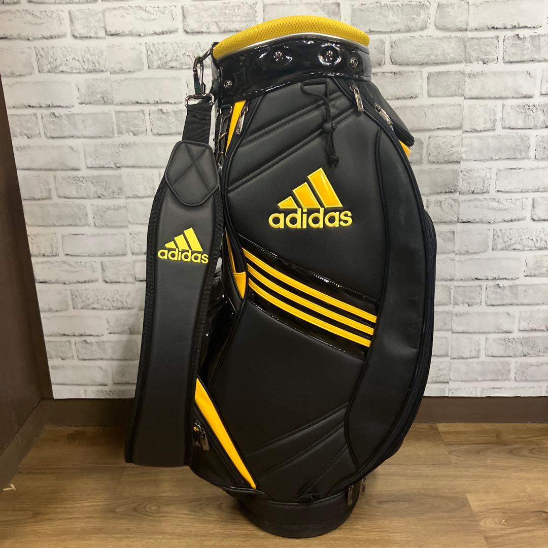 adidas アディダス キャディバッグ ブラック イエロー ゴルフバッグ