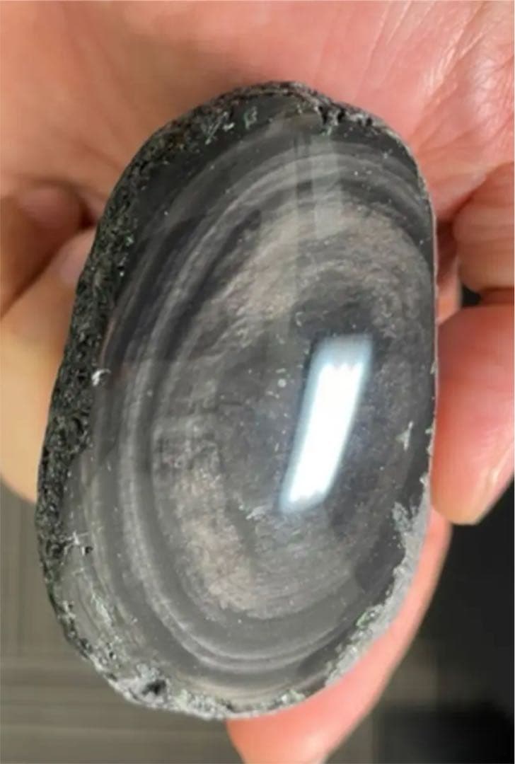 研磨済　十勝石玲瓏　マホガニーオブシディアン　シルバー系ゴールドシラー