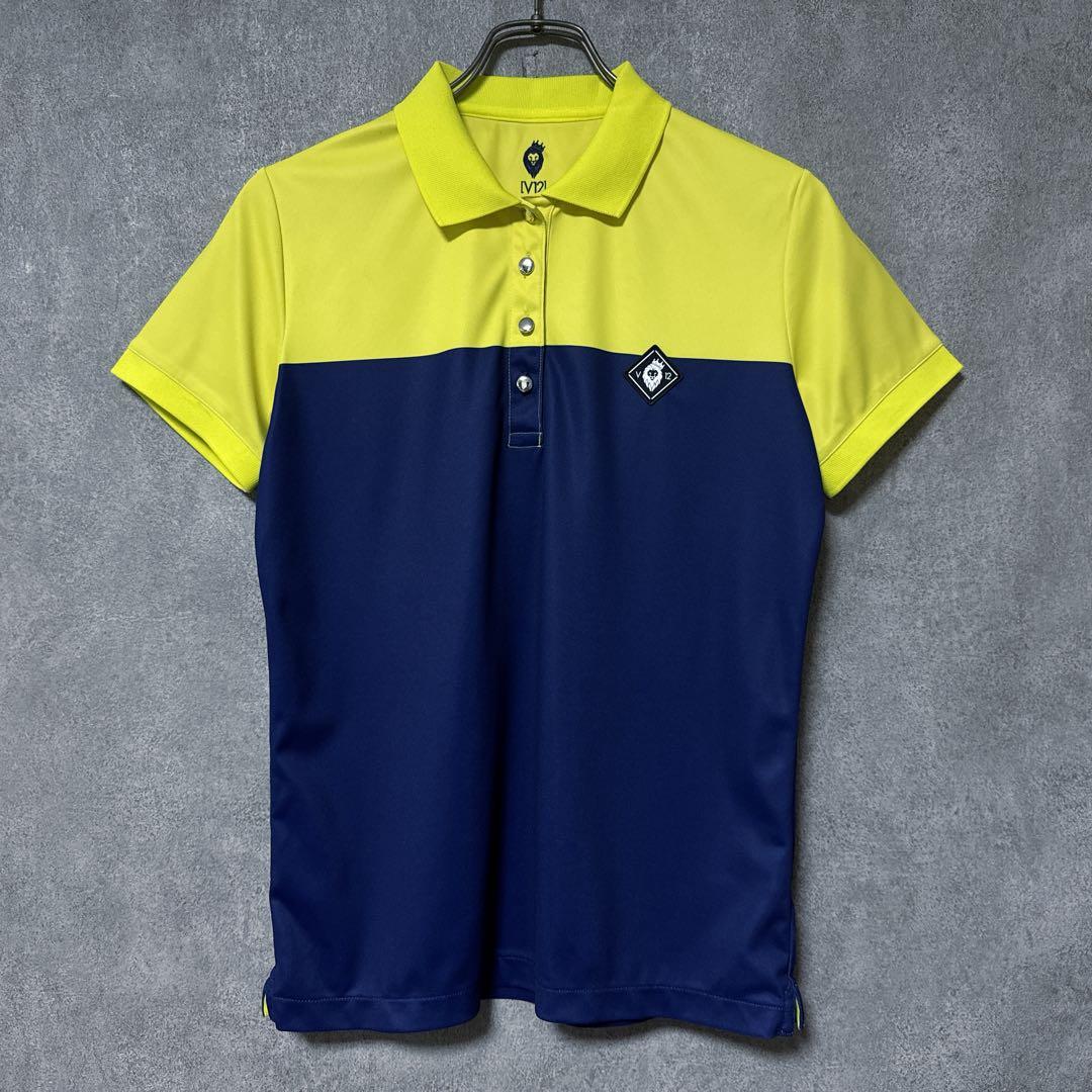 V12 ヴィトゥエルヴ ビッグ ロゴ ポロシャツ ネイビー イエロー 1
